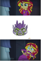 Size: 410x603 | Tagged: safe, sunset shimmer, equestria girls, rainbow rocks, angry birds, angry birds transformers, exploitable meme, megatron, megatron pig, meme, sunset screamer, transformers