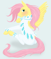 Size: 1401x1614 | Tagged: dead source, safe, artist:cartoonlion, fluttershy, pegasus, pony, green isn't your color, clothes, female, jumpsuit, nudie suit, outfit, solo