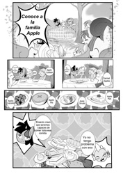 Size: 752x1063 | Tagged: safe, artist:0ryomamikado0, artist:mercury2099, derpibooru import, applejack, spike, twilight sparkle, dragon, earth pony, pony, comic, rule 63, spanish, translation