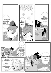 Size: 752x1063 | Tagged: safe, artist:0ryomamikado0, artist:mercury2099, derpibooru import, apple bloom, applejack, granny smith, spike, twilight sparkle, dragon, earth pony, pony, comic, rule 63, spanish, translation