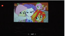 Size: 1283x717 | Tagged: safe, screencap, fluttershy, rarity, spike, sunset shimmer, equestria girls, rainbow rocks, meme, wall, youtube caption