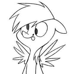 Size: 500x500 | Tagged: safe, artist:shiro, derpy hooves, pegasus, pony, female, mare, monochrome, solo