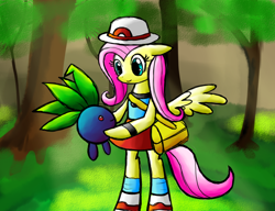 Size: 1300x1000 | Tagged: safe, artist:cyberfire22, fluttershy, pegasus, pony, female, mare, newbie artist training grounds, pokémon