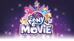 Size: 2560x1440 | Tagged: safe, derpibooru import, applejack, fluttershy, pinkie pie, rainbow dash, rarity, spike, twilight sparkle, twilight sparkle (alicorn), alicorn, dragon, earth pony, pegasus, pony, unicorn, my little pony: the movie, mane seven, mane six, my little pony logo, wallpaper