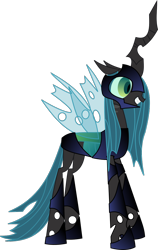 Size: 626x991 | Tagged: safe, artist:frannis, edit, queen chrysalis, changeling, changeling queen, armor, horseshoes, simple background, transparent background