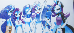 Size: 1280x569 | Tagged: safe, artist:digsie, rarity, anthro, unicorn, female, solo, white coat