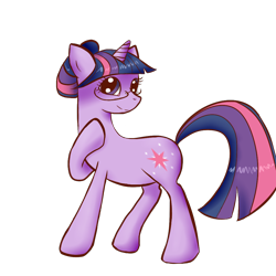 Size: 1000x1000 | Tagged: safe, artist:kibarockz79, derpibooru import, twilight sparkle, unicorn twilight, pony, unicorn, lesson zero, alternate hairstyle, cute, glasses, hair bun, simple background, solo, transparent background, twiabetes