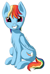 Size: 722x1063 | Tagged: safe, artist:shaliwolf, derpibooru import, rainbow dash, pegasus, pony, backwards cutie mark, cute, dashabetes, simple background, solo, transparent background