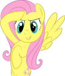 Size: 4000x4700 | Tagged: safe, artist:easteu, fluttershy, pegasus, pony, salute, simple background, transparent background, vector