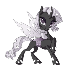 Size: 542x520 | Tagged: safe, artist:heilos, rarity, changeling, changelingified, species swap, white changeling