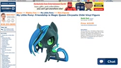 Size: 1334x750 | Tagged: safe, queen chrysalis, changeling, changeling queen, entertainment earth, female, green eyes, horn, solo, toy