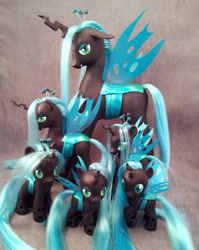 Size: 1024x1285 | Tagged: safe, artist:hannaliten, queen chrysalis, changeling, changeling queen, nymph, brushable, custom, cute, cutealis, female, figure, filly, irl, mare, photo, solo, toy, younger