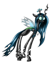 Size: 1000x1200 | Tagged: safe, artist:evilangelps, queen chrysalis, changeling, changeling queen, female, simple background, solo, transparent background