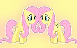 Size: 1280x800 | Tagged: safe, artist:candyutame, fluttershy, posey, pegasus, pony, g1, g1 to g4, generation leap