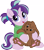 Size: 8675x9801 | Tagged: safe, artist:owlisun, artist:sorcerushorserus, starlight glimmer, pony, rabbit, unicorn, absurd resolution, clothes, cute, filly, filly starlight glimmer, glimmerbetes, hug, looking up, open mouth, open smile, paws, pigtails, plushie, scrunchie, simple background, sitting, smiling, solo, sweater, toy, transparent background, underpaw, vector