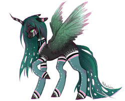 Size: 1646x1327 | Tagged: safe, artist:vetallie, queen chrysalis, changeling, changeling queen, cute, cutealis, ponymania, pretty, smiling, solo