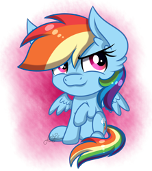 Size: 1600x1800 | Tagged: safe, artist:jack-pie, derpibooru import, rainbow dash, pegasus, pony, chibi, cute, dashabetes, female, mare, raised hoof, signature, sitting, solo