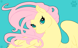 Size: 1024x639 | Tagged: safe, artist:rottingroot, fluttershy, pegasus, pony, female, mare, pink mane, solo, yellow coat