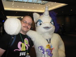 Size: 1024x768 | Tagged: safe, artist:rennon-the-shaved, artist:spainfischer, rarity, fursuit, irl, photo