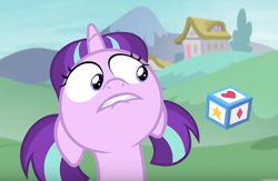 Size: 604x394 | Tagged: safe, screencap, starlight glimmer, pony, unicorn, the crystalling, floppy ears, intense stare