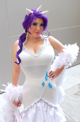 Size: 525x800 | Tagged: safe, artist:kalasnacks, edit, rarity, human, cosplay, curvy, irl, irl human, photo, solo