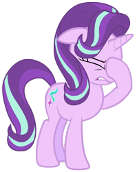 Size: 7000x8800 | Tagged: safe, artist:tardifice, starlight glimmer, pony, unicorn, the crystalling, absurd resolution, eyes closed, facehoof, photoshop, raised hoof, simple background, solo, transparent background, vector