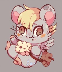 Size: 379x440 | Tagged: safe, artist:mi-eau, derpy hooves, hamster, crossover, hamtaro, species swap