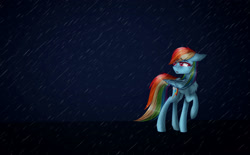 Size: 2526x1563 | Tagged: safe, artist:fellabyss, derpibooru import, rainbow dash, pegasus, pony, female, mare, rain, solo