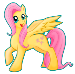 Size: 1000x984 | Tagged: safe, artist:delaniej, fluttershy, pegasus, pony, female, mare, pink mane, solo, yellow coat