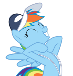 Size: 570x591 | Tagged: safe, artist:byteslice, derpibooru import, rainbow dash, pegasus, pony, flight to the finish, .svg available, cute, eyes closed, female, hat, mare, simple background, solo, svg, transparent background, vector, whistle