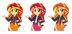 Size: 1697x809 | Tagged: safe, artist:mikesouthmoor, sunset shimmer, equestria girls, color design, color redesign, color theory, redesign