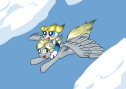 Size: 800x568 | Tagged: safe, artist:lurarin, derpy hooves, pegasus, pony, bubble, crossover, female, mare, whuhoooo