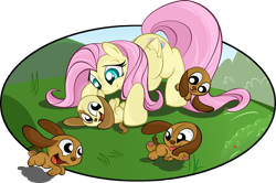 Size: 3000x1997 | Tagged: safe, artist:lavile, fluttershy, dog, pegasus, pony, crossover, foster's home for imaginary friends, puppy, solo