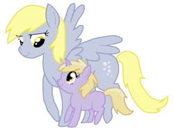 Size: 1246x939 | Tagged: safe, artist:invaderdebz, derpy hooves, dinky hooves, pegasus, pony, female, mare