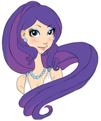 Size: 370x445 | Tagged: safe, artist:zoe-productions, rarity, human, female, humanized, jewelry, necklace, simple background, solo, white background