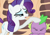 Size: 622x434 | Tagged: safe, screencap, rarity, spike, dragon, pony, unicorn, dragon quest, female, horn, male, mare