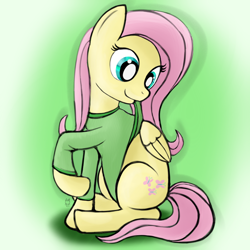 Size: 1000x1000 | Tagged: safe, artist:cheshiresdesires, fluttershy, pegasus, pony, bottomless, clothes, female, mare, partial nudity, solo, sweater, sweatershy