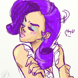 Size: 500x500 | Tagged: safe, artist:jentiful, rarity, human, clothes, female, humanized, purple hair, solo