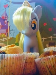 Size: 699x932 | Tagged: safe, artist:kiddysa-bunnpire, derpy hooves, pegasus, pony, doll, female, food, irl, mare, muffin, photo, toy