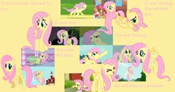Size: 1052x557 | Tagged: safe, fluttershy, pegasus, pony, female, kindness, mare, pink mane, text, yellow coat