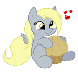 Size: 7500x7500 | Tagged: safe, artist:joey darkmeat, artist:mamandil, derpy hooves, absurd resolution, cute, derpabetes, filly, heart, muffin, solo, that pony sure does love muffins, young