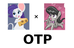 Size: 1008x661 | Tagged: safe, octavia melody, rarity, monster pony, octopony, original species, crack shipping, exploitable meme, female, lesbian, meta, octaviapus, otp, rarimouse, raritavia, shipping, species swap, wat