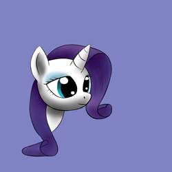 Size: 700x700 | Tagged: safe, artist:sokolas, rarity, pony, unicorn, blue background, bust, female, mare, simple background, smiling, solo