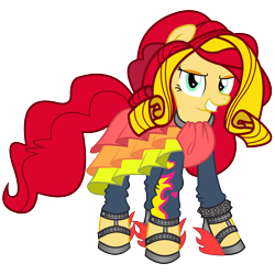 Size: 4000x4000 | Tagged: safe, artist:whatchyagonnado, sunset shimmer, equestria girls, rainbow rocks, equestria girls outfit, solo