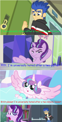 Size: 1280x2520 | Tagged: safe, flash sentry, princess flurry heart, starlight glimmer, pony, unicorn, the crystalling, brony tears, crying, op is a cuck, text, vulgar