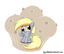 Size: 1197x1011 | Tagged: safe, artist:kiyoshiii, derpy hooves, pegasus, pony, female, mare, muffin, solo