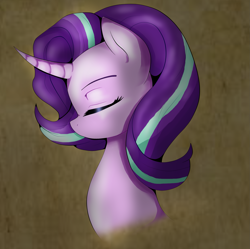 Size: 2249x2244 | Tagged: safe, artist:granate-44, starlight glimmer, pony, unicorn, eyes closed, female, mare, solo