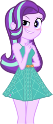 Size: 1107x2564 | Tagged: safe, artist:darthlena, starlight glimmer, equestria girls, blushing, clothes, dress, equestria girls-ified, lip bite, simple background, solo, transparent background