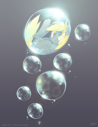 Size: 619x800 | Tagged: dead source, safe, artist:anjila, derpy hooves, pegasus, pony, bubble, female, mare, solo