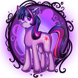 Size: 800x800 | Tagged: safe, artist:l0rbeer, derpibooru import, twilight sparkle, pony, unicorn, female, horn, mare, purple coat, purple mane, solo